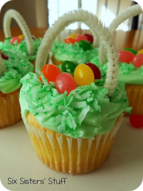 Easter Basket Cupcakes
 35 Adorable Easter Cupcake Ideas
