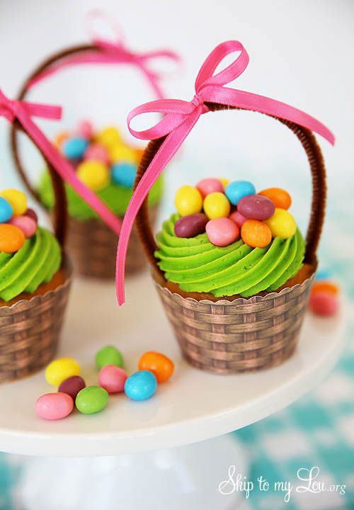 Easter Basket Cupcakes
 35 Adorable Easter Cupcake Ideas