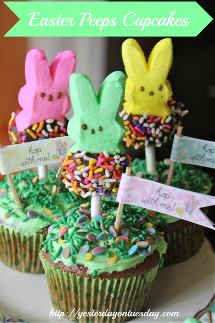 Easter Cupcakes With Peeps
 Easter Peeps Cupcakes