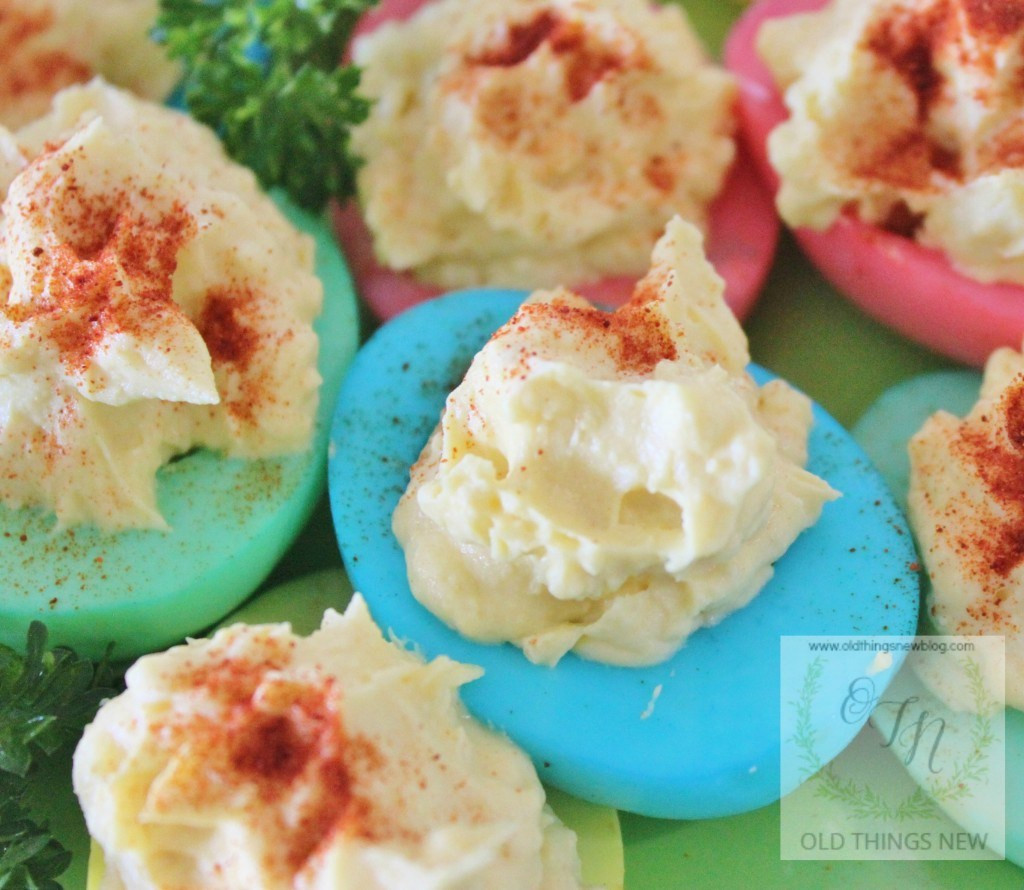 Easter Deviled Eggs
 Colored Angel Eggs – Old Things New