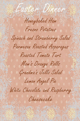 Easter Dinner Menu
 Easter Dinner your homebased mom