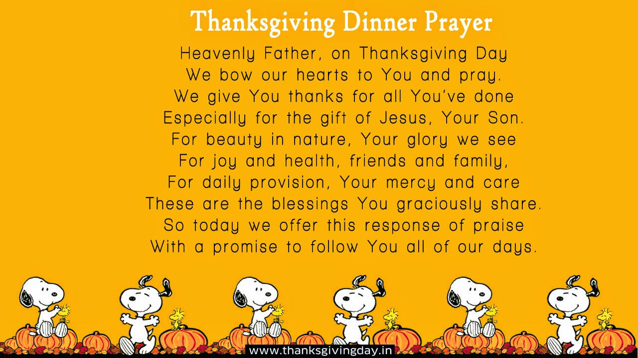 Easter Dinner Prayer Family
 Thanksgiving Dinner Prayer Blessing – Festival Collections