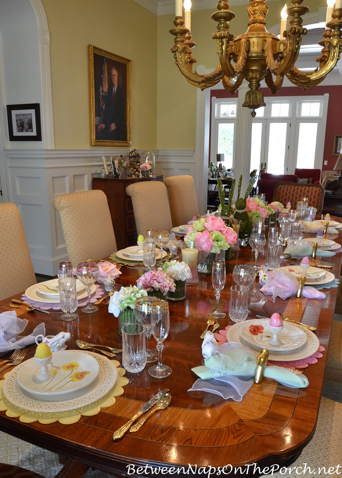 Easter Dinner Table
 Celebrate Spring With a Floral & Bunny Table Setting