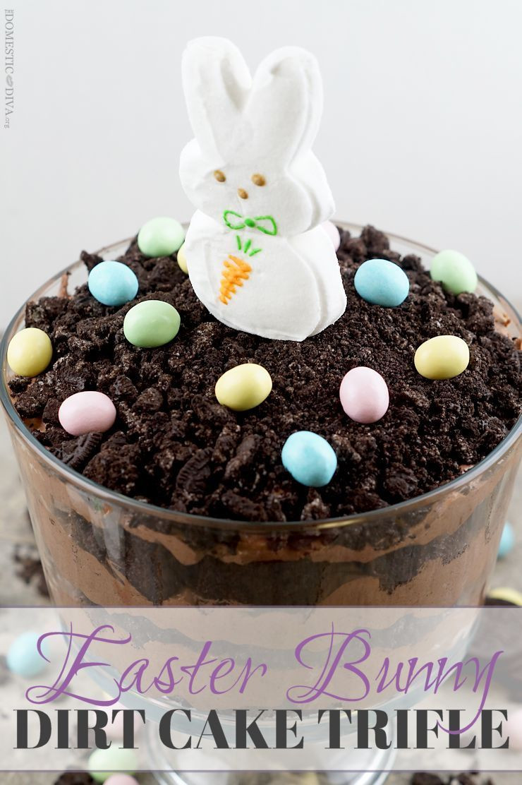 Easter Dirt Cake Recipe
 Easter Bunny Dirt Cake Trifle Recipe – The Domestic Diva