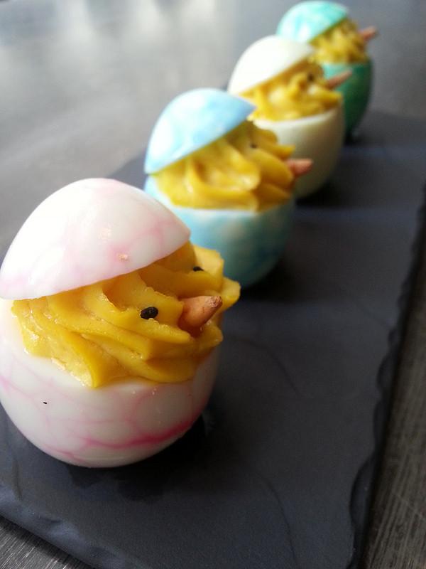 Easter Dyed Deviled Eggs
 Foodista