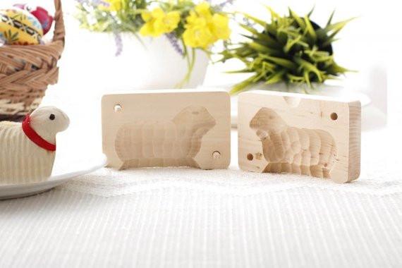 Easter Lamb Butter Mold
 Traditional Easter Wooden Butter Lamb Mold Medium