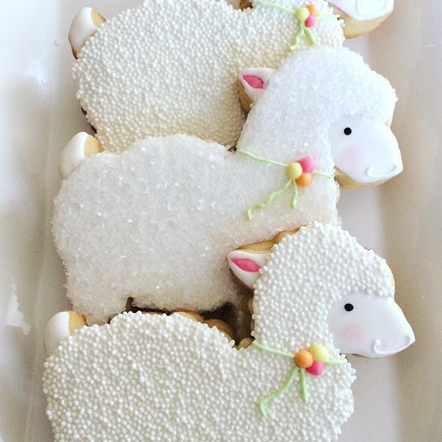 Easter Lamb Decorations
 Lamb cookies flourbatchcustomcookies