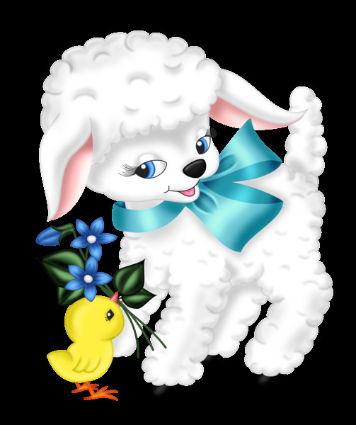 Easter Lamb Pictures
 Transparent Easter Lamb and Chicken PNG Clipart Picture