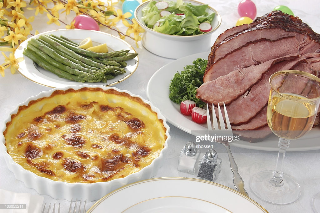 Easter Menu With Ham
 Easter Dinner Stock
