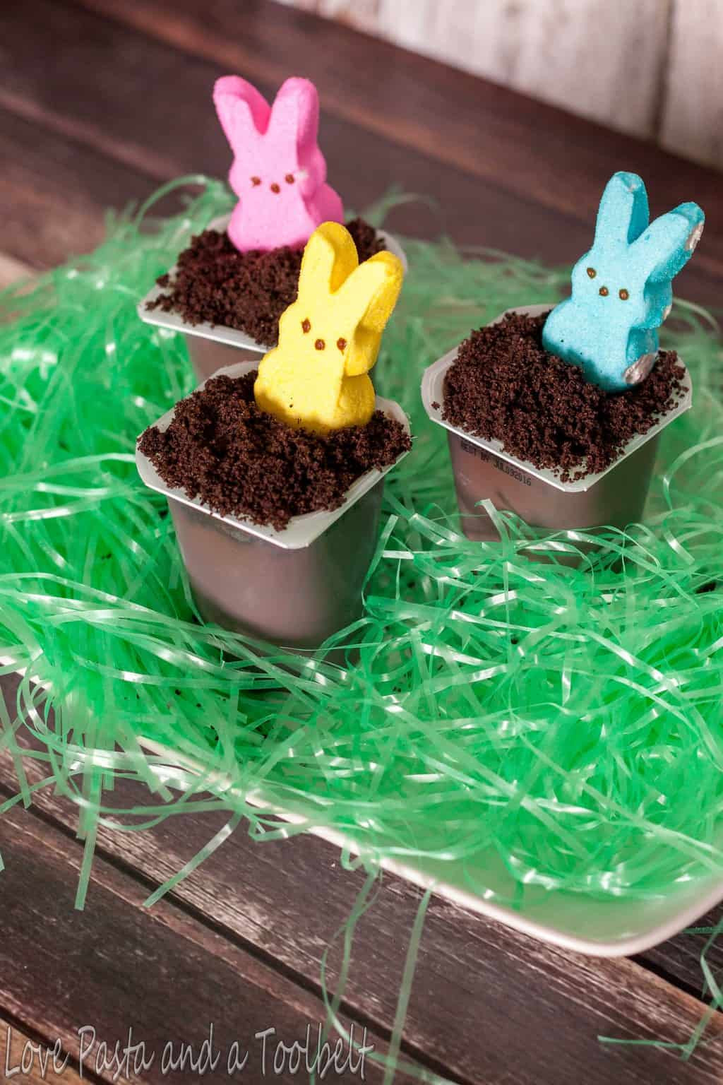 Easter Pudding Desserts
 Easter Bunny Hole Pudding Cups Love Pasta and a Tool Belt