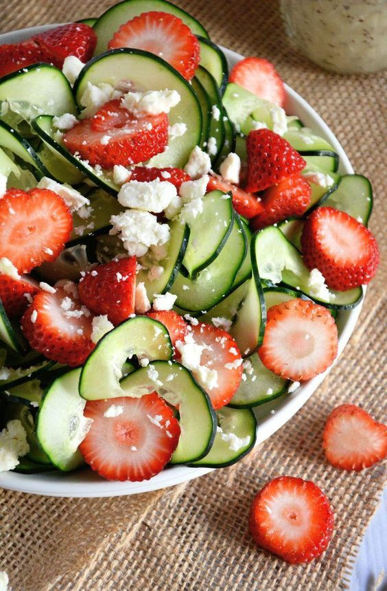 Easy Easter Salads
 Cucumber & Strawberry Poppyseed Salad Recipe