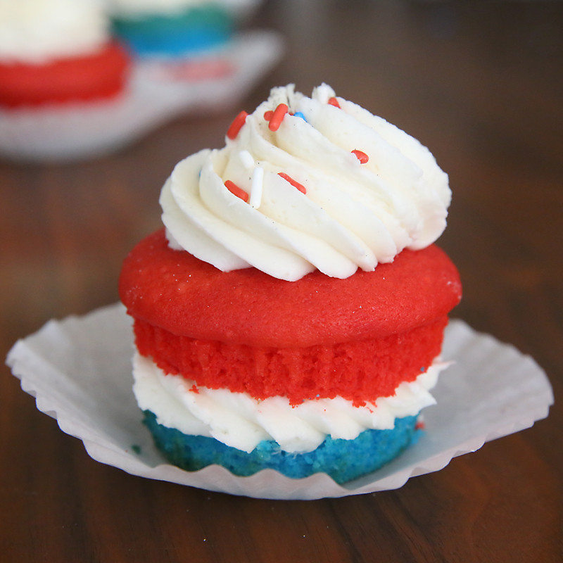 Easy Fourth Of July Desserts
 red white & blue cupcake for Fourth of July It s Always