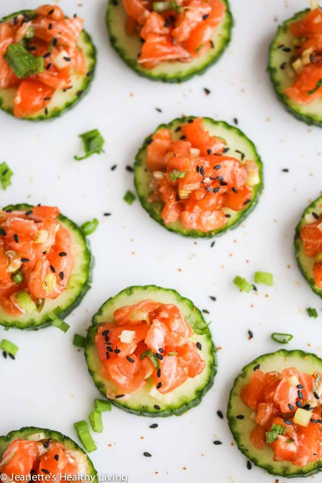 Easy Healthy Appetizers
 Easy Asian Salmon Cucumber Appetizers Recipe Jeanette s