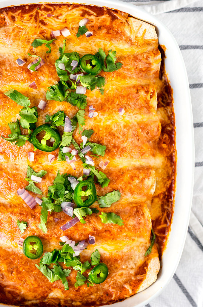 Easy Healthy Chicken Enchiladas
 Rotisserie chicken enchiladas with a simple enchilada