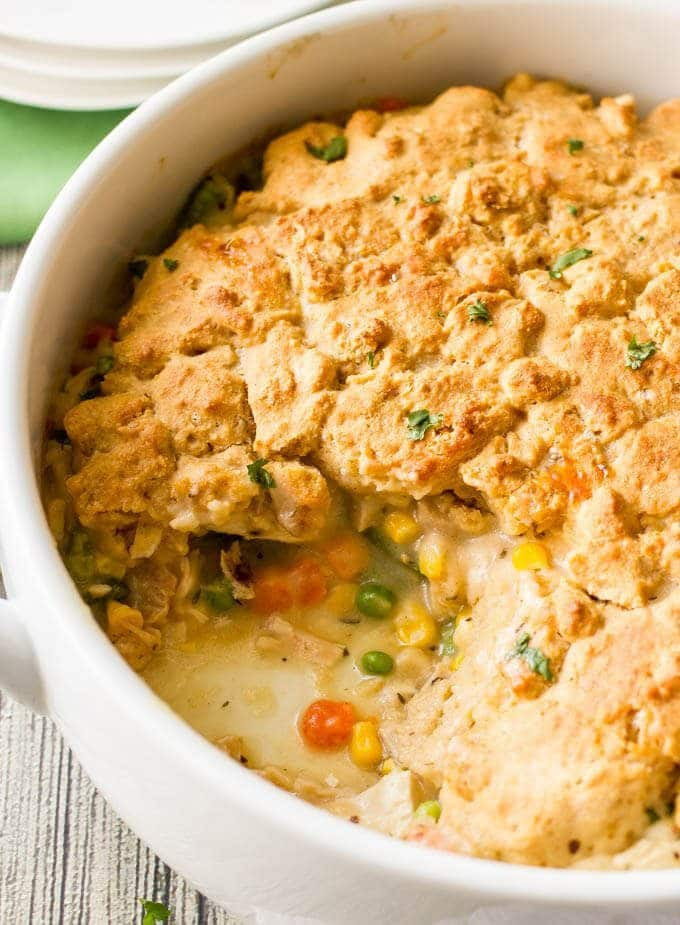 Easy Healthy Chicken Pot Pie
 Easy healthy chicken pot pie with biscuit top Family