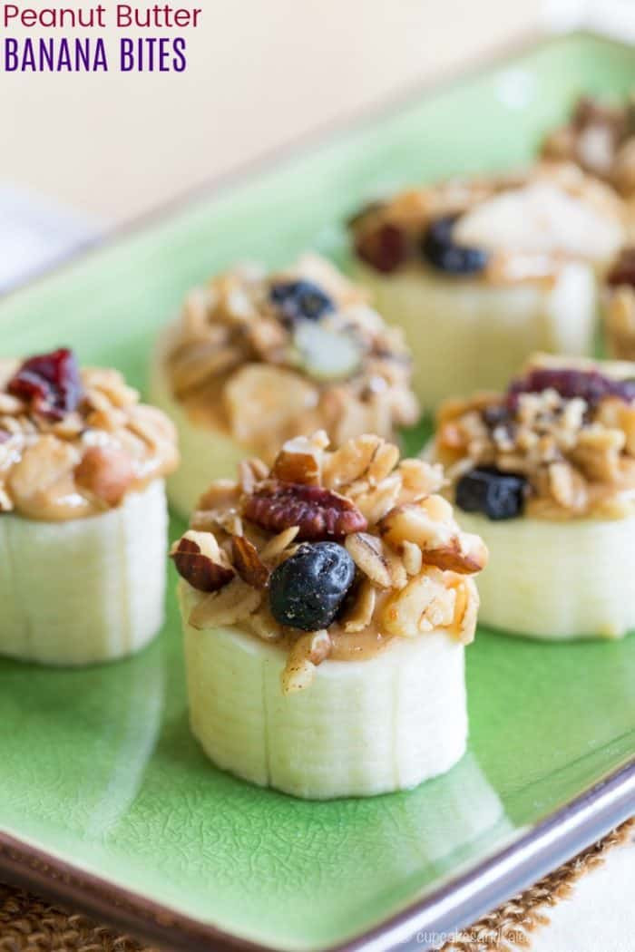 Easy Healthy Snacks
 Easy Peanut Butter Banana Snacks Cupcakes & Kale Chips