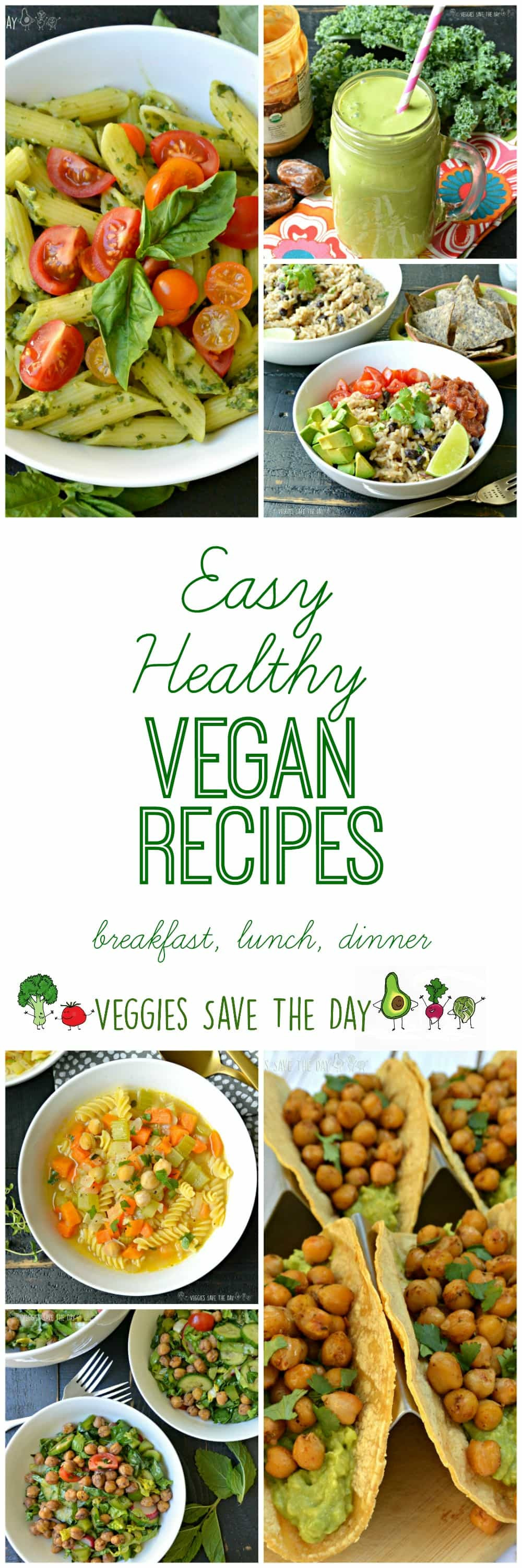 Easy Healthy Vegetarian Dinner Recipes
 Easy Healthy Vegan Recipes Veggies Save The Day