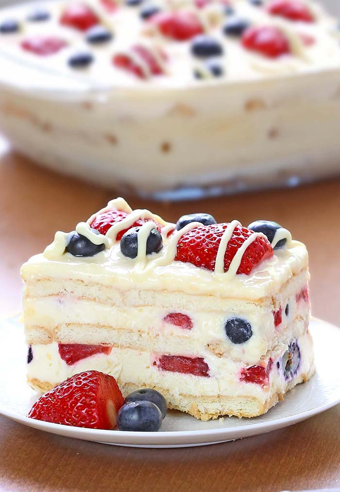 Easy Summertime Desserts
 No Bake Summer Berry Icebox Cake Cakescottage