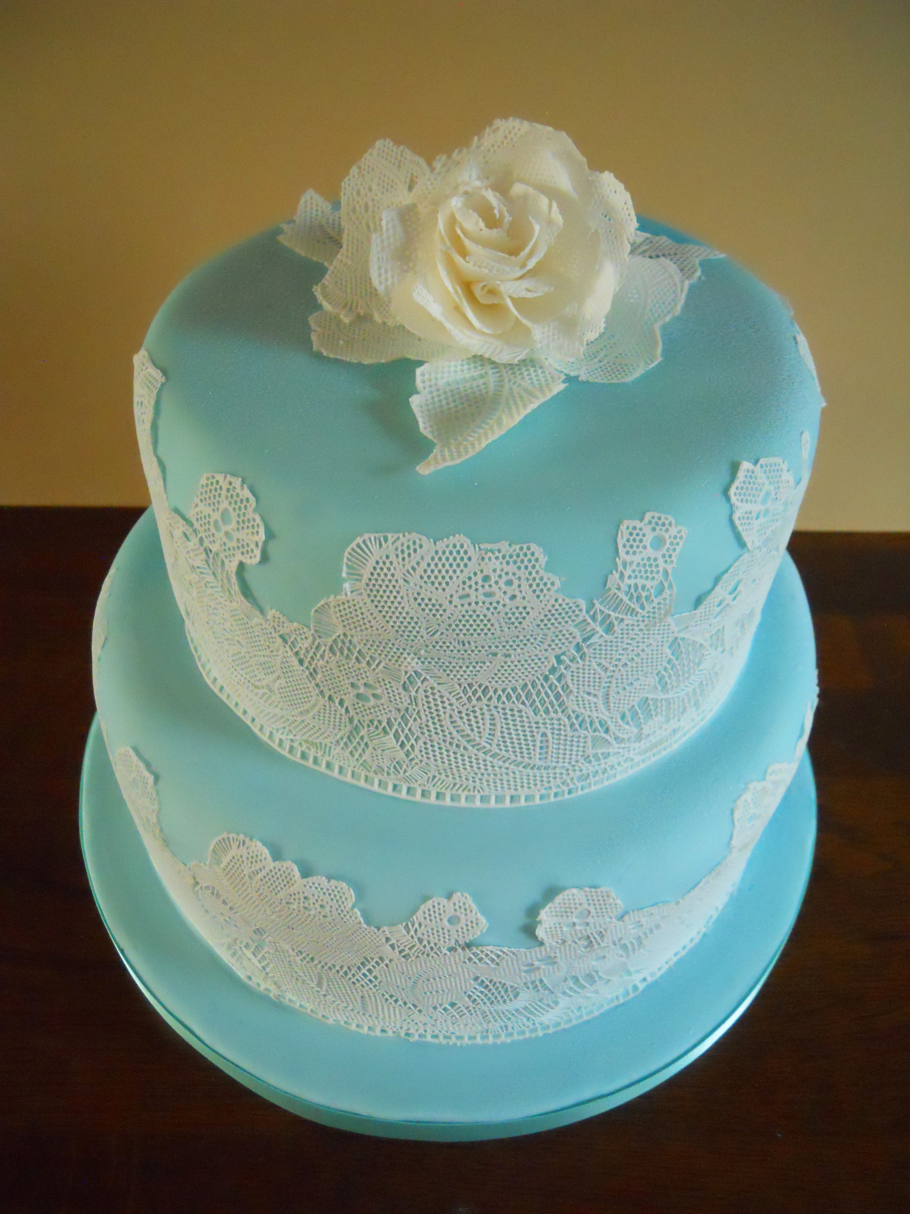 Edible Lace For Wedding Cakes
 Edible Lace Rose Cake