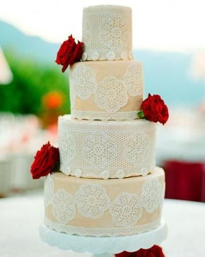 Edible Lace For Wedding Cakes
 A showstopping wedding cake decked out edible lace