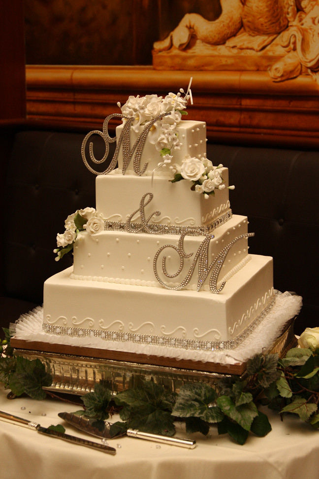 Elegant Buttercream Wedding Cakes
 Crystal Monogram Buttercream Wedding Cake • Palermo s