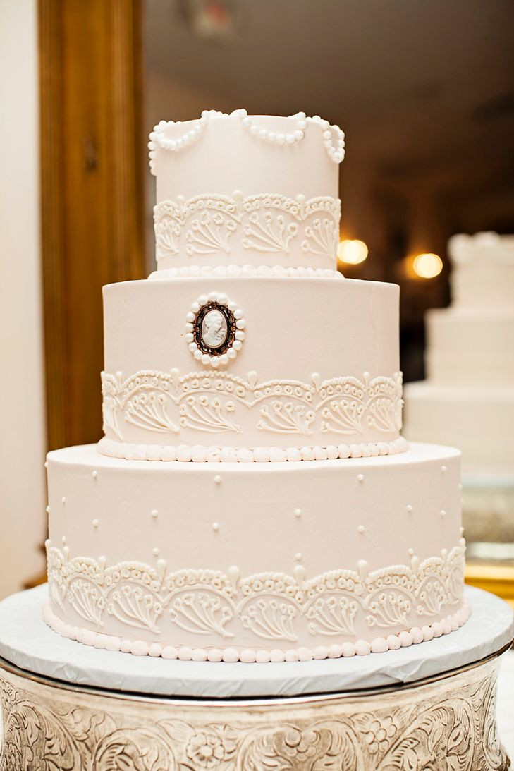 Elegant Buttercream Wedding Cakes
 Elegant Buttercream and Cameo Wedding Cake