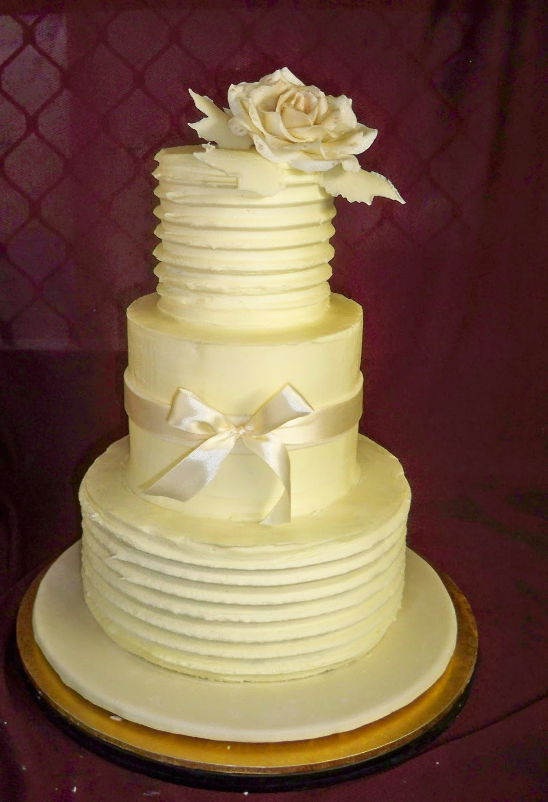 Elegant Buttercream Wedding Cakes
 white buttercream elegant wedding cake