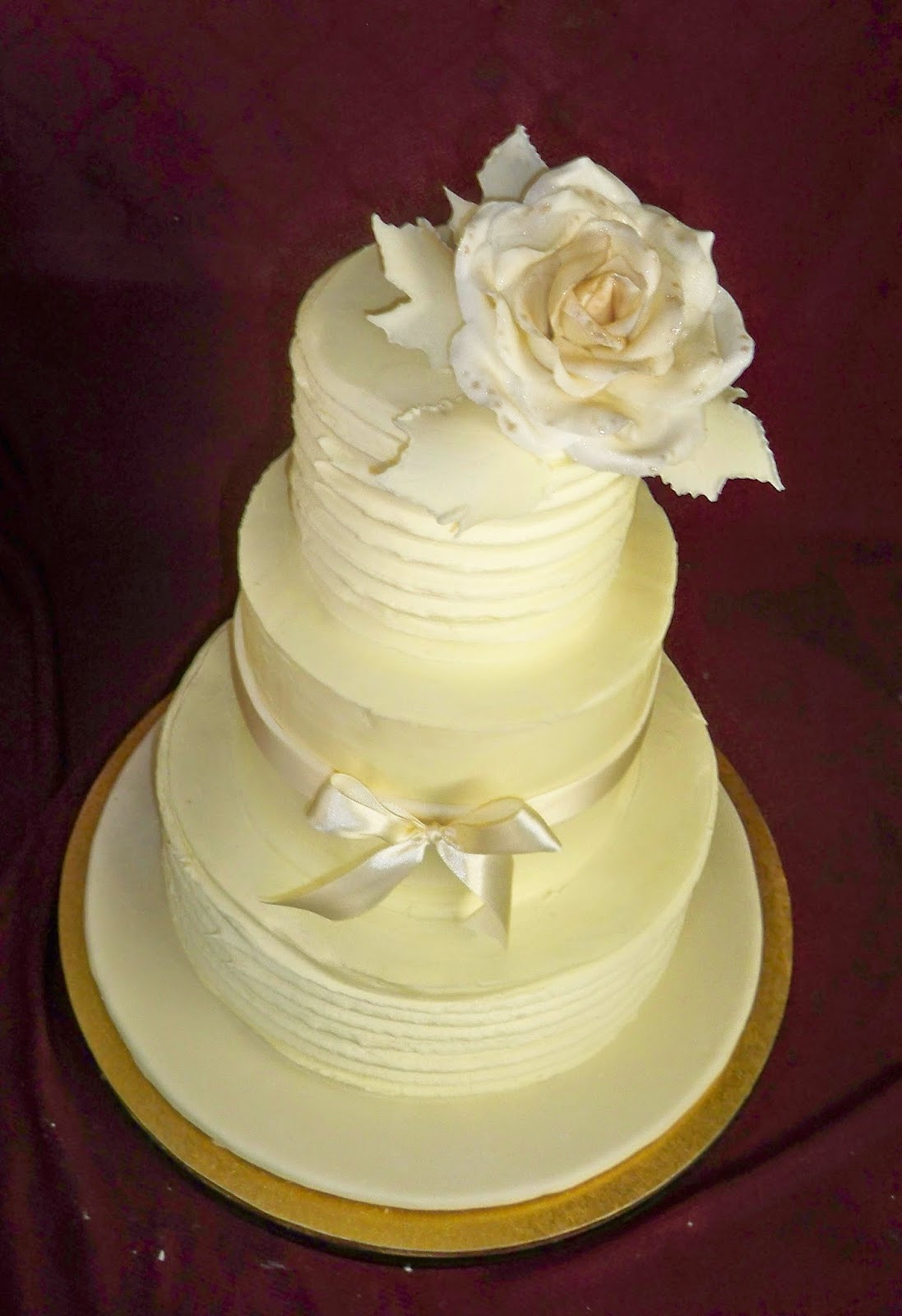 Elegant Buttercream Wedding Cakes
 white buttercream elegant wedding cake
