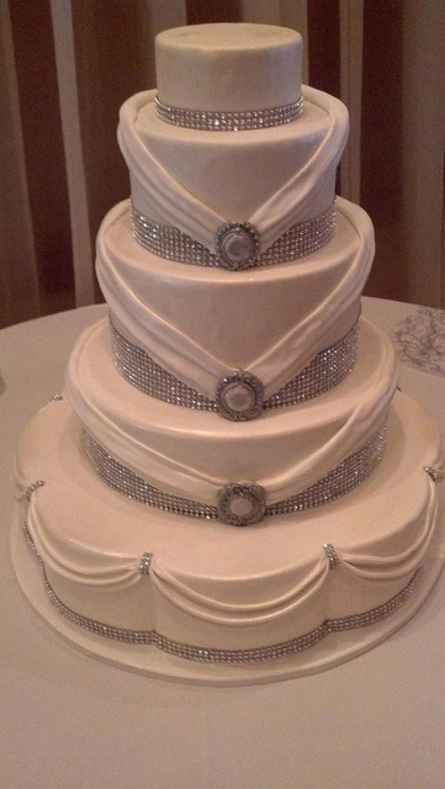 Elegant Wedding Cakes With Bling
 Cake Rhinestones Weddbook