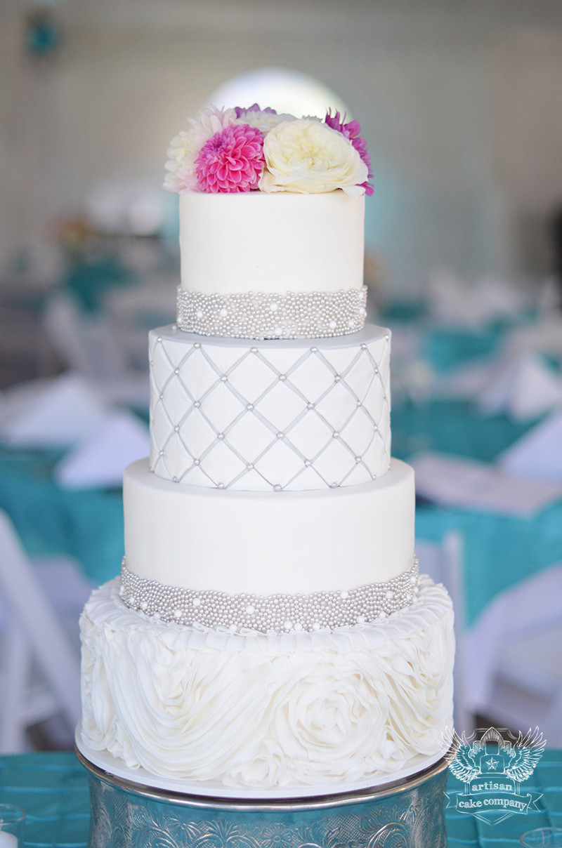 Elegant White Wedding Cakes
 Rosette Ruffle Wedding Cake