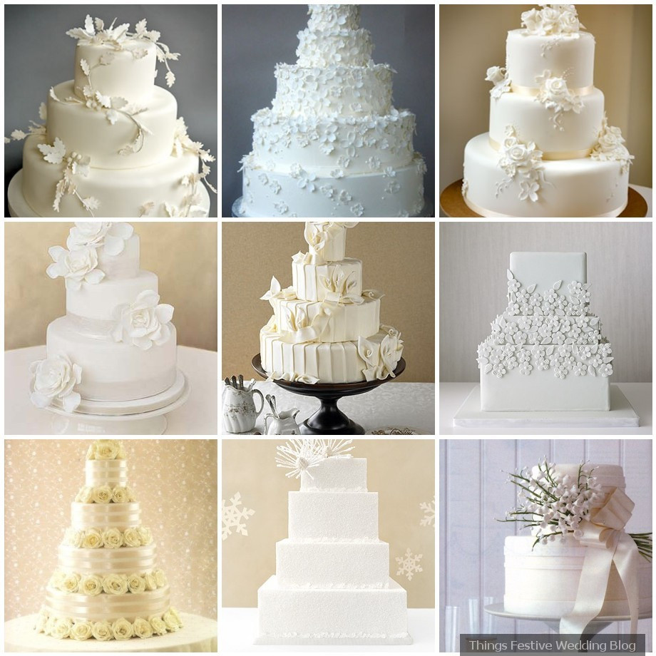 Elegant White Wedding Cakes
 All White Wedding Cakes Simple Elegance