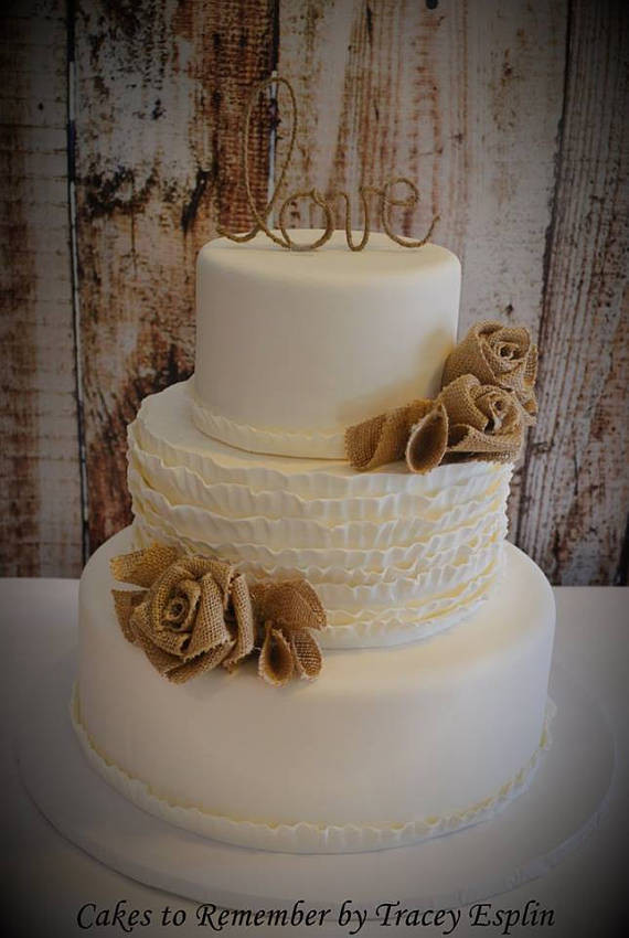 Fake Wedding Cakes For Display
 Burlap Wedding Cake 3 tier faux cake fake wedding cake