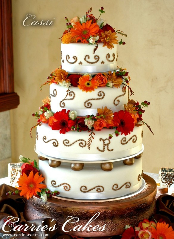 Fall Color Wedding Cakes
 Cassi