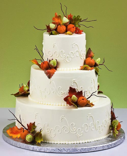 Fall Themed Wedding Cakes
 Fall Autumn Wedding Cake Designs