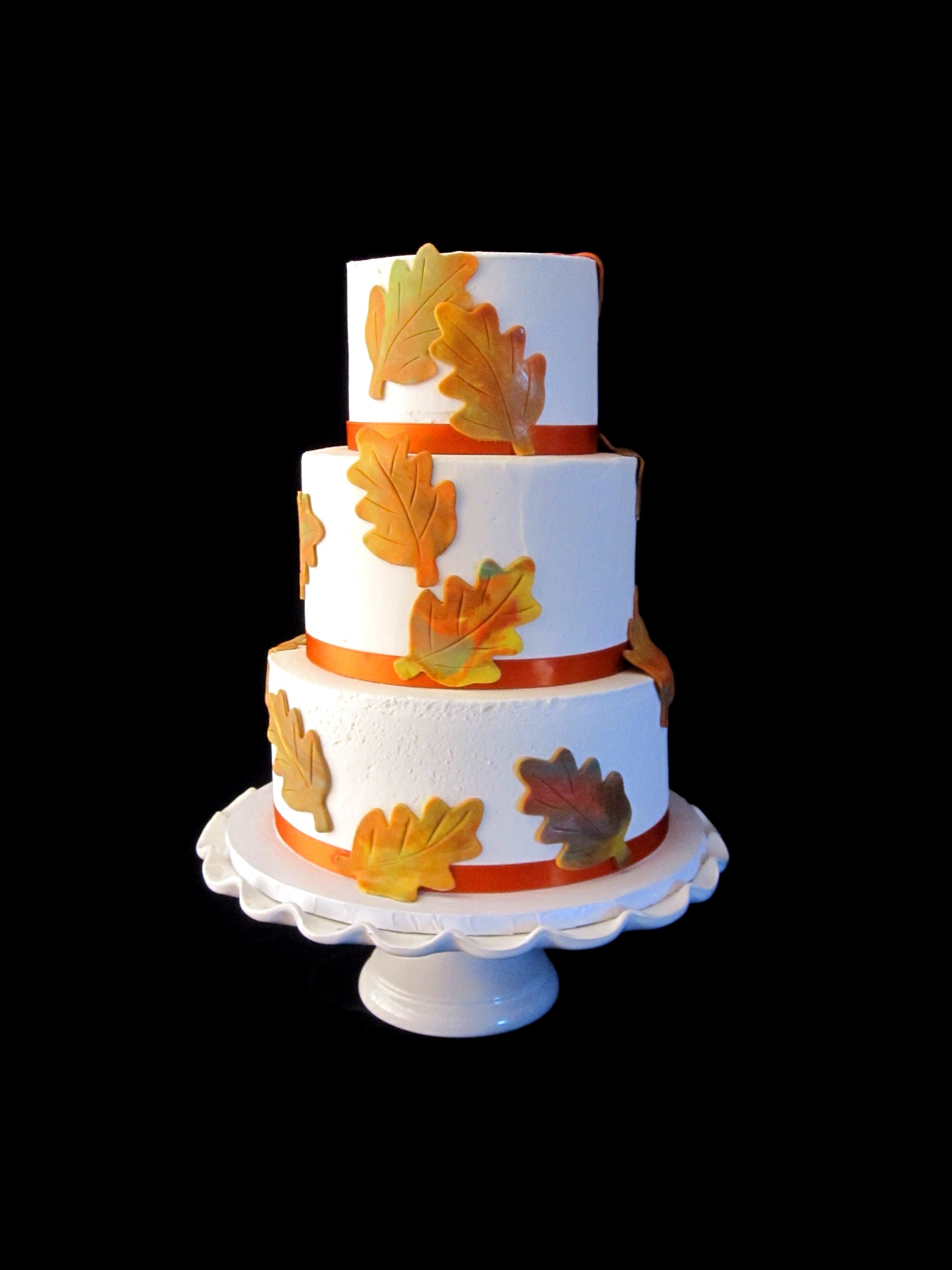 Fall Wedding Cakes With Leaves
 fall