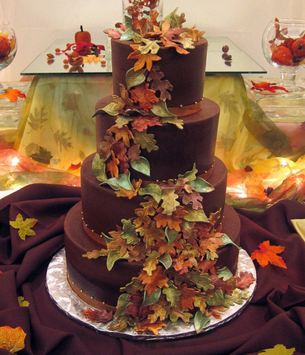 Fall Wedding Cakes With Leaves
 Awesome Autumn Wedding Cakes CakeCentral
