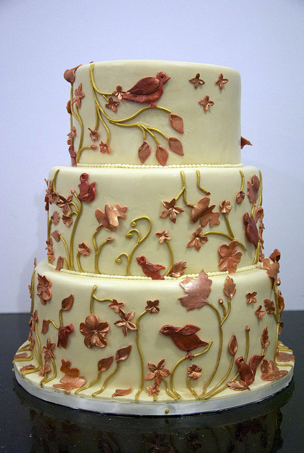 Fall Wedding Cakes With Leaves
 W9080 fall leaf wedding cake