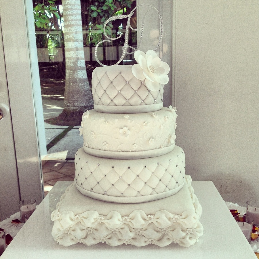 Fancy Wedding Cakes
 Elegant Square And Round Wedding Cake CakeCentral