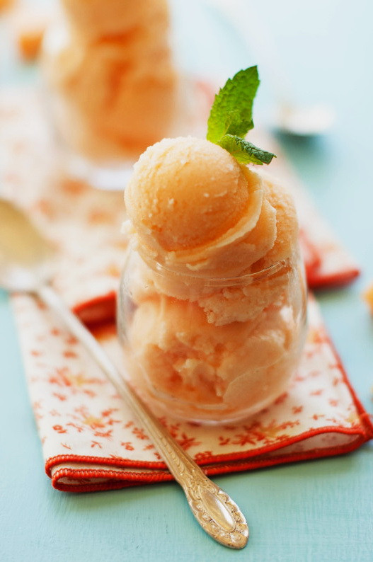Fast Healthy Desserts
 Sweet Cantaloupe Sorbet – Quick Healthy Frozen Dessert