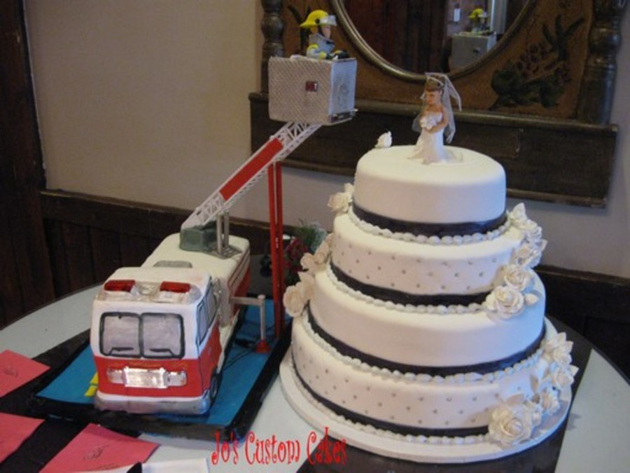 Fire Truck Wedding Cakes
 Wedding Cake And Fire Truck CakeCentral