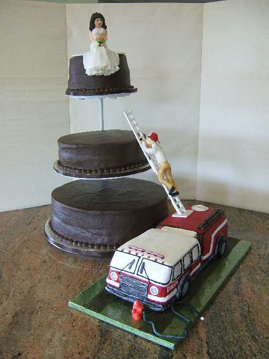 Fire Truck Wedding Cakes
 GORGEous Cakes by Kris Fire Truck Grooms Cake with