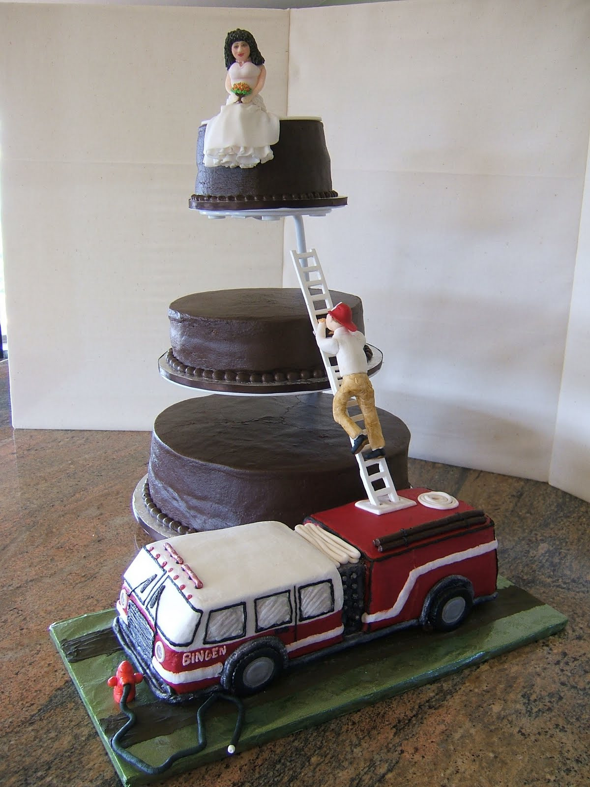 Fire Truck Wedding Cakes
 GORGEous Cakes by Kris Fire Truck Grooms Cake with