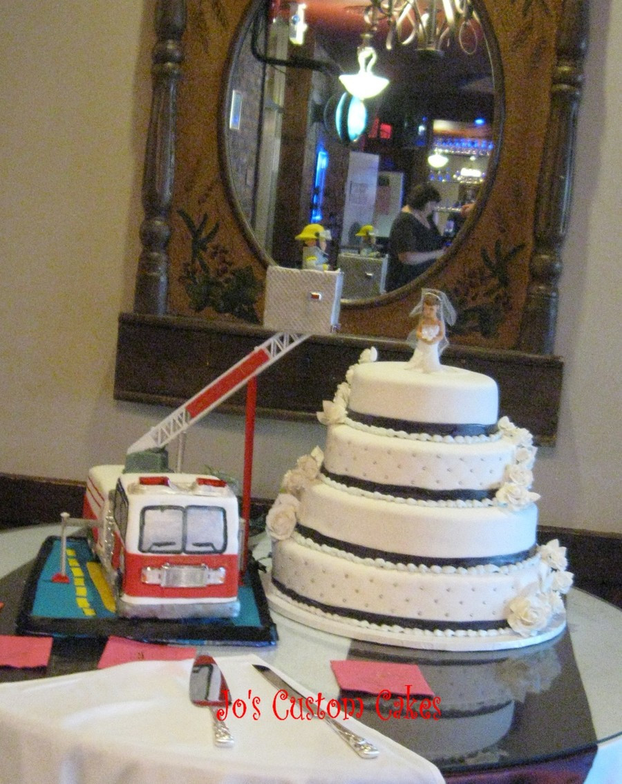 Fire Truck Wedding Cakes
 Wedding Cake And Fire Truck CakeCentral
