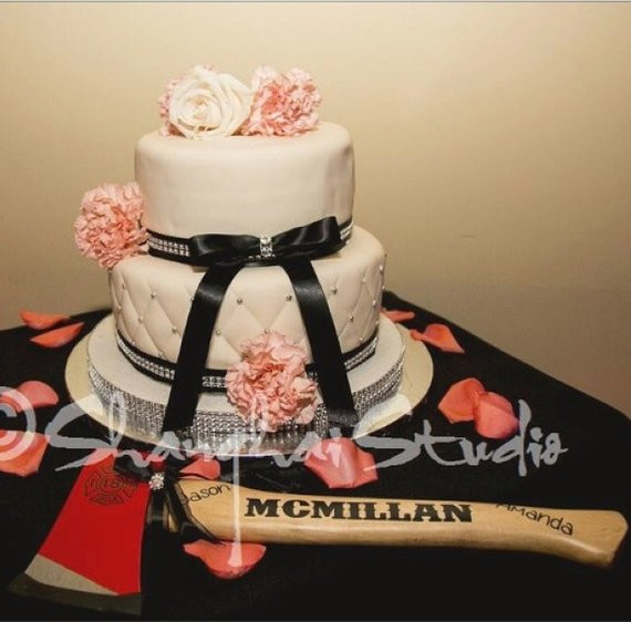 Firefighter Wedding Cakes
 Customized Firefighter axe wedding cake cutter