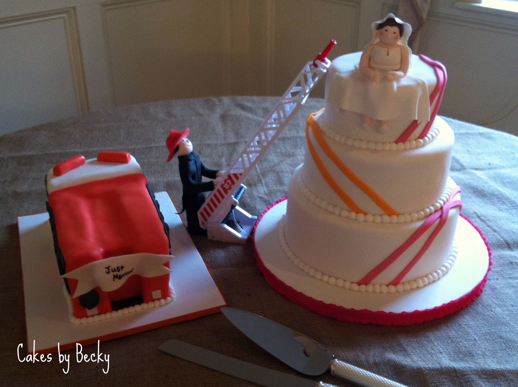 Firefighter Wedding Cakes
 Cakes by Becky Fireman Wedding
