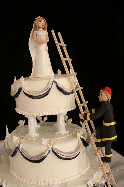 Firefighter Wedding Cakes
 Fireman Wedding Cake View 1