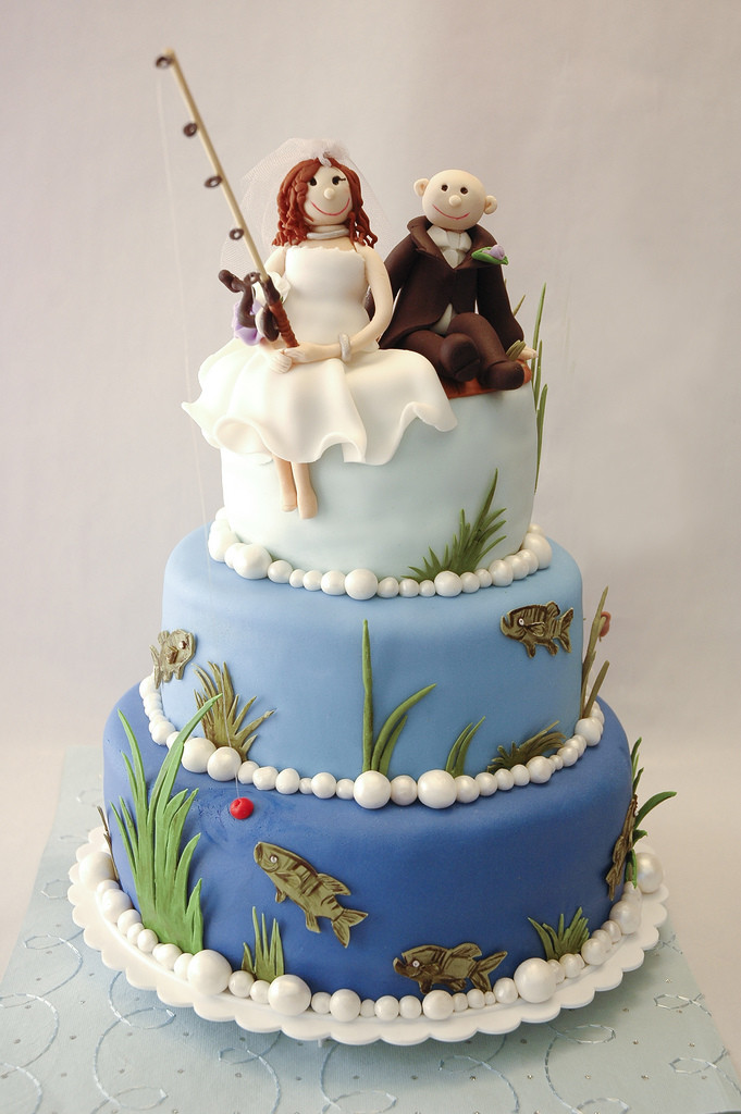 Fishing Themed Wedding Cakes
 fishing theme wedding cake
