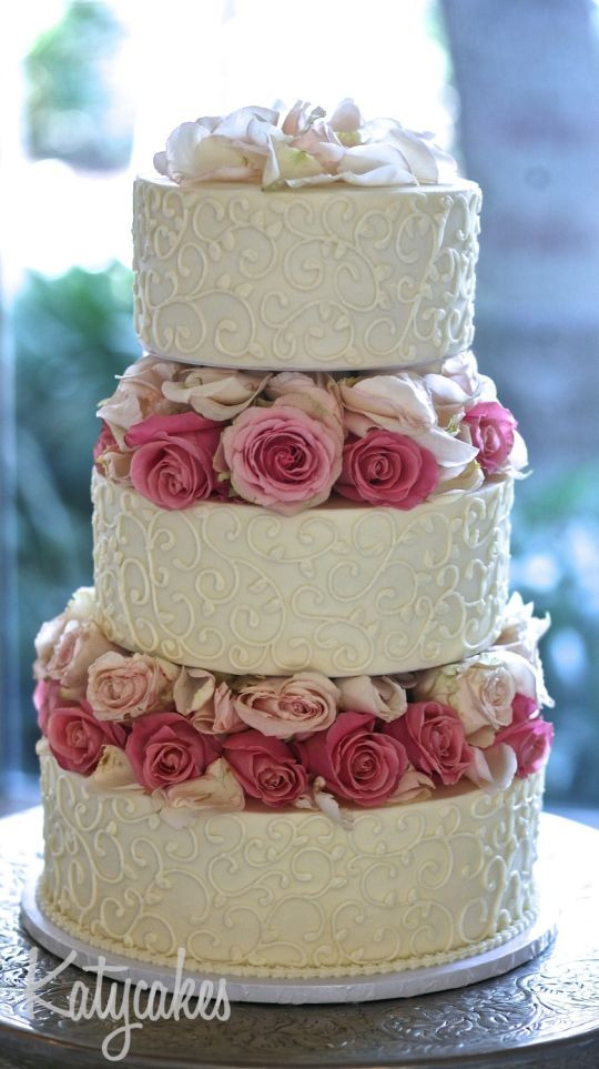 Floating Wedding Cakes
 Wedding Cake with Floating Tiers Cake by Katycakes