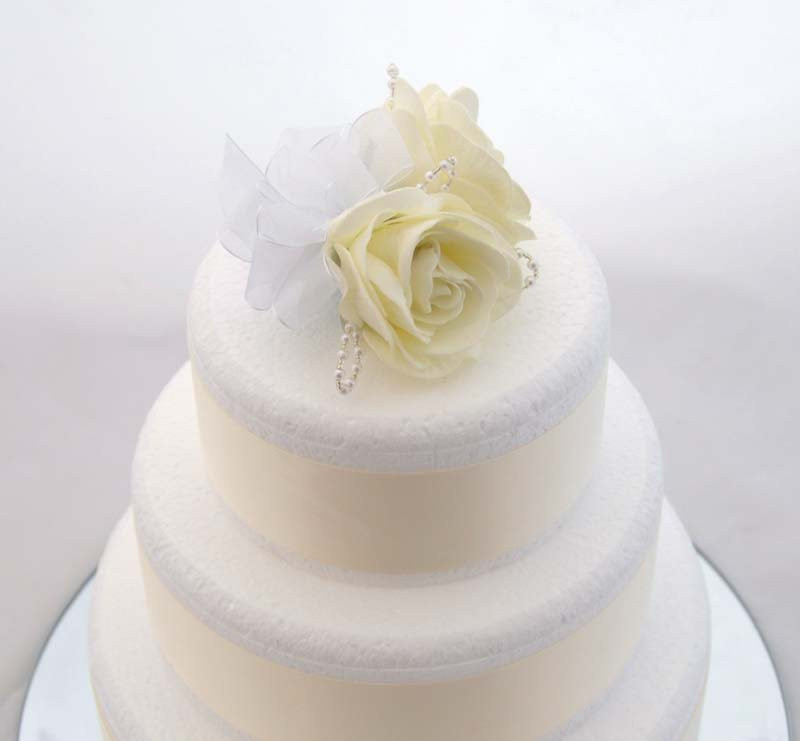 Foam Wedding Cakes
 Ivory Foam Rose Wedding Cake Topper With Pearl Loops