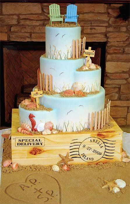 Foam Wedding Cakes
 Cute beachy wedding cake We can help achieve this look at